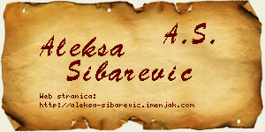 Aleksa Šibarević vizit kartica